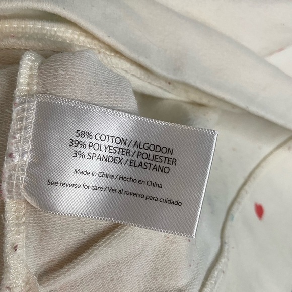 Wildfox Sommers Sweatshirt Natural Multicolor Heart Motif 2000s Y2K - Picture 7 of 7